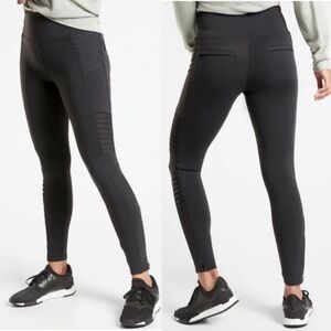 Athleta Delaney Moto Tight Black leggings size‎ SP Women’s Activewear